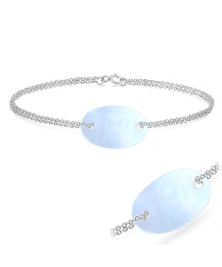 Oval Shell Silver Bracelet BRS-437